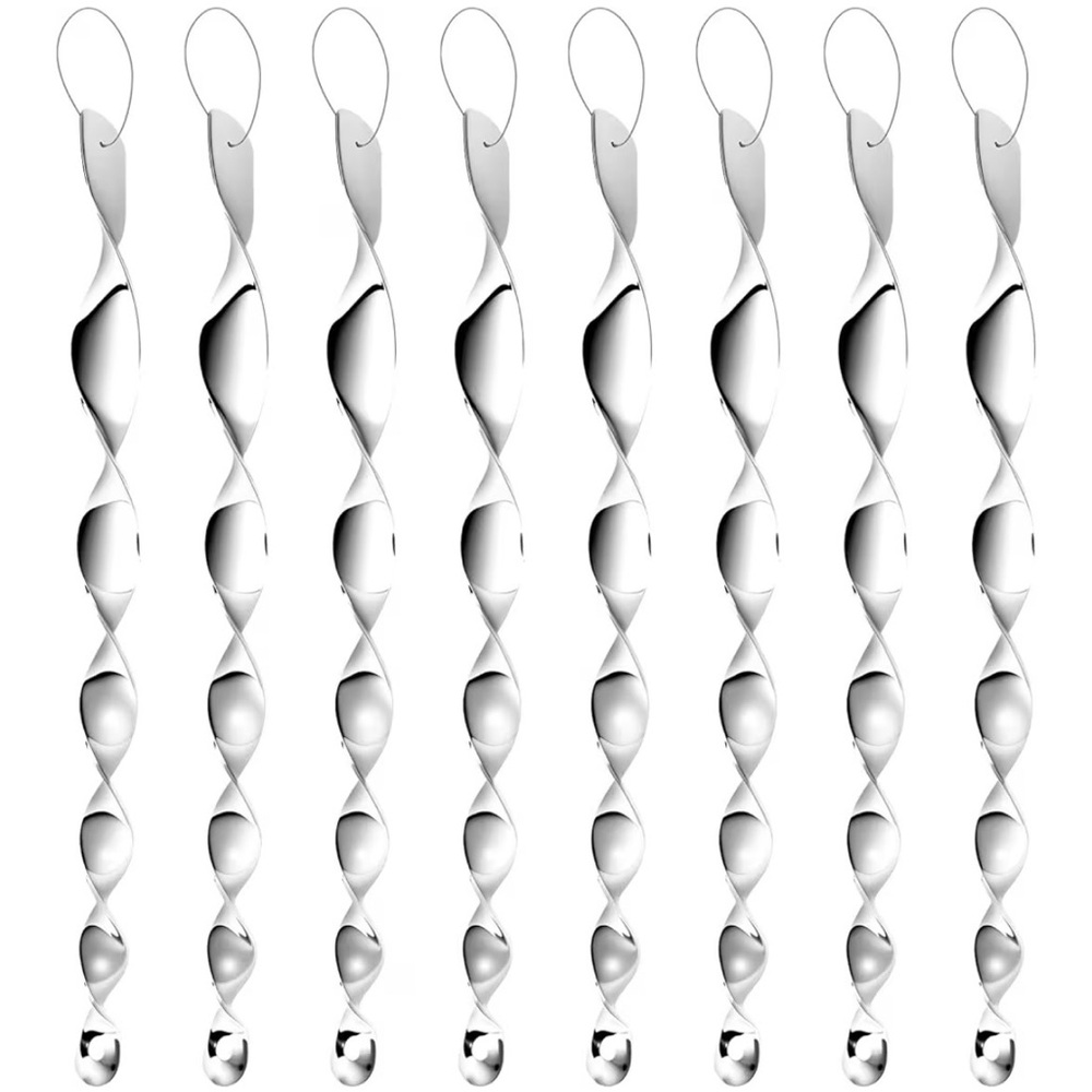 8 Pack Silver Spiral Bird Repellent Reflective Scare Rods | Hanging Deterrent